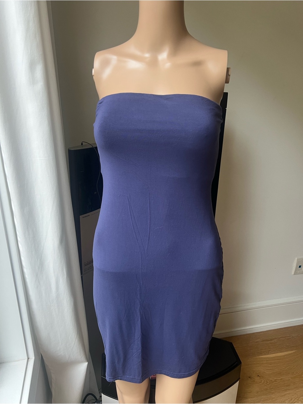 SHEIN Strapless Bodycon Dress in Navy